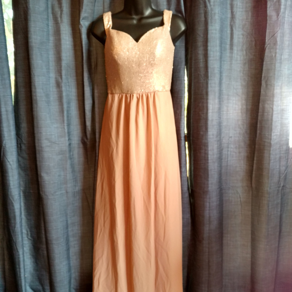 Off Shoulder Sequin Chiffon Bridesmaid Dress NWT